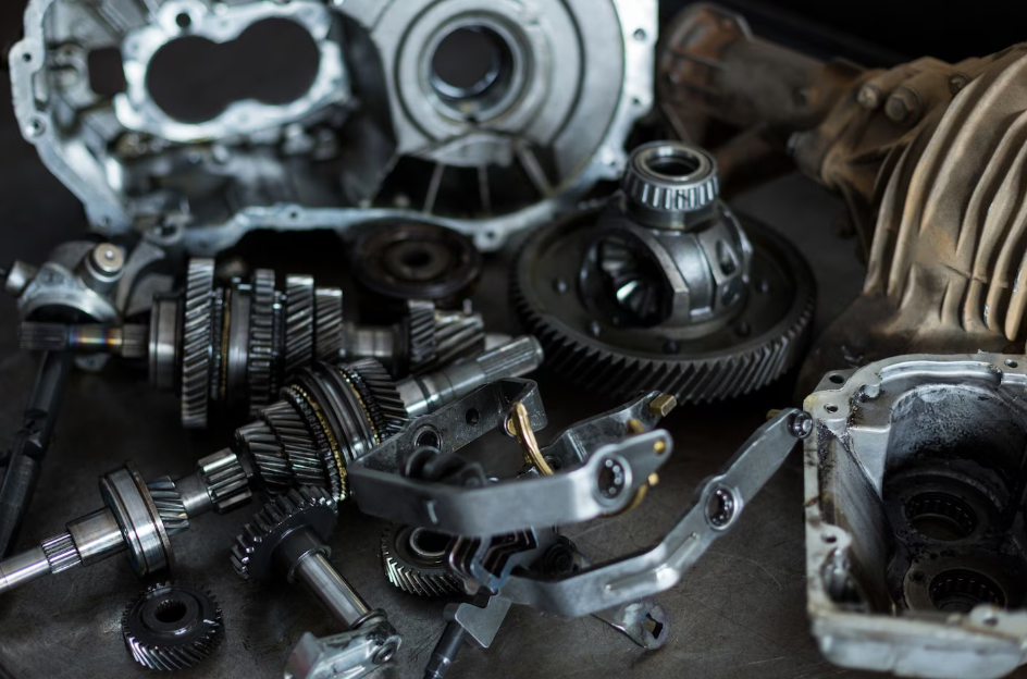 Close-up of car transmission gears